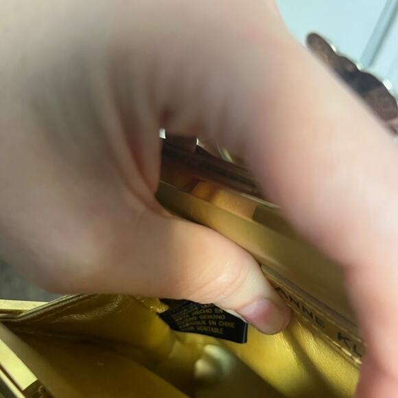 5/$100 Vintage Anne Klein Gold Genuine Leather Mini Evening Bag 2 - Picture 11 of 12